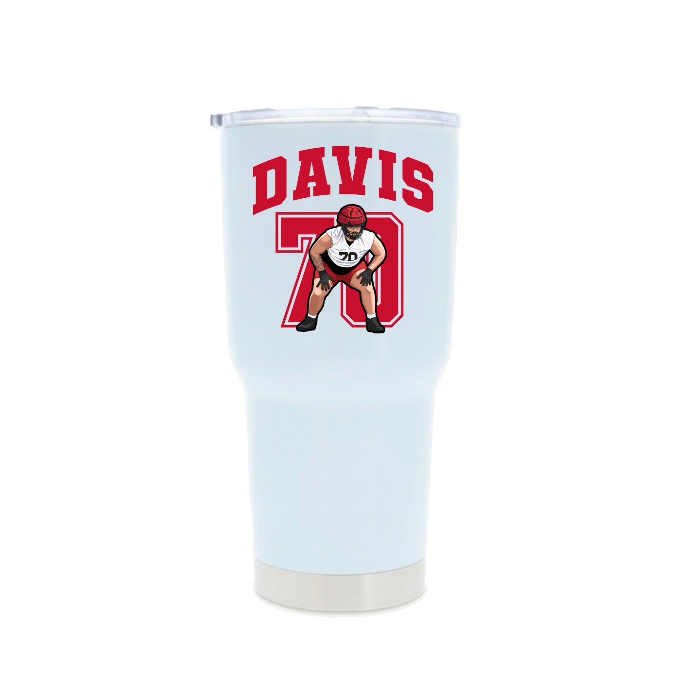 30oz Stainless Steel Tumbler — Number in White