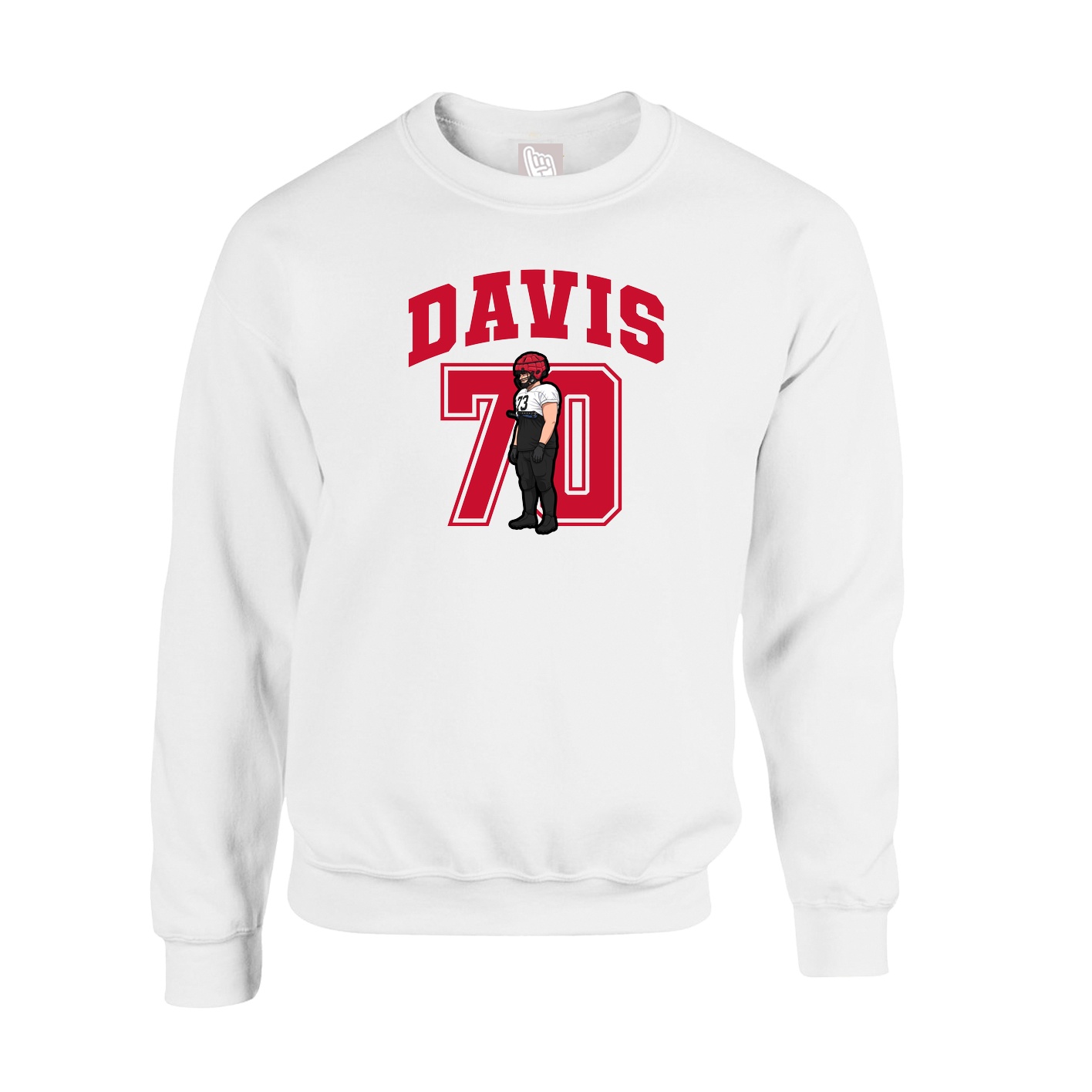 Fleece Crew — Number in White