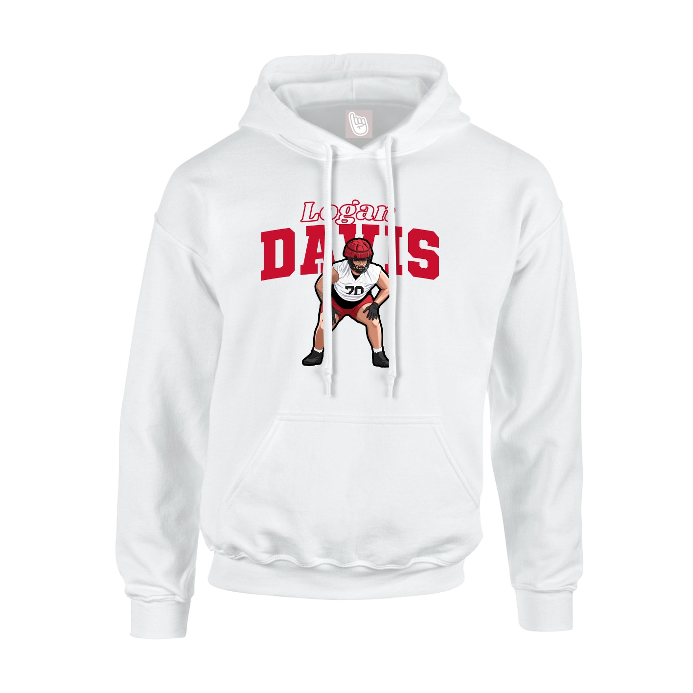 Hoodie — Name Arch in White