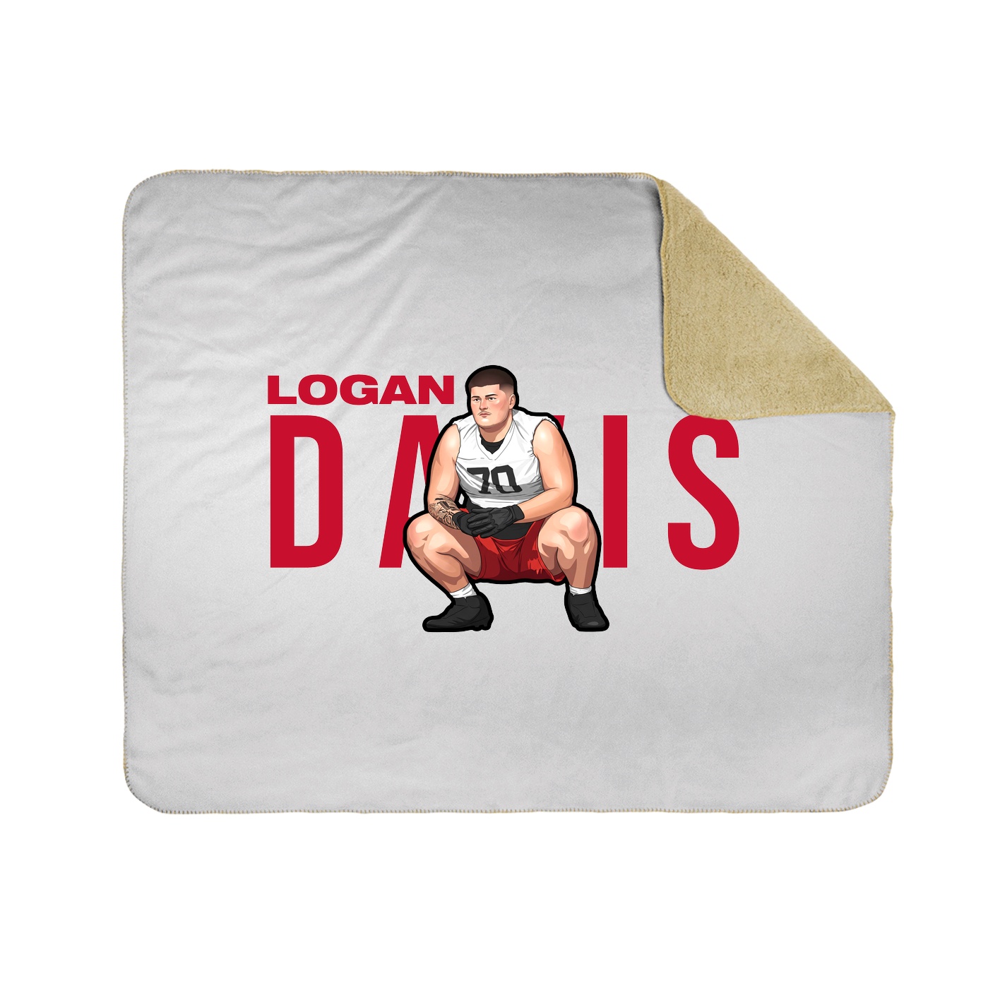 Throw Blanket — Player Name in White