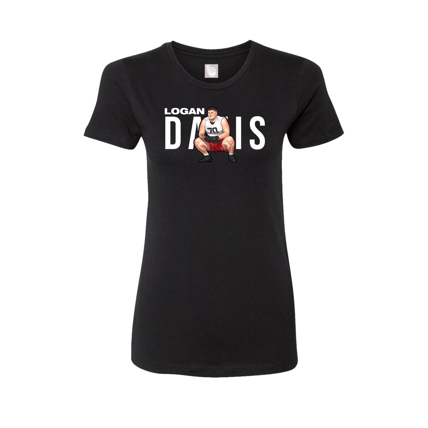 Fitted Women's Tee — Player Name in Black