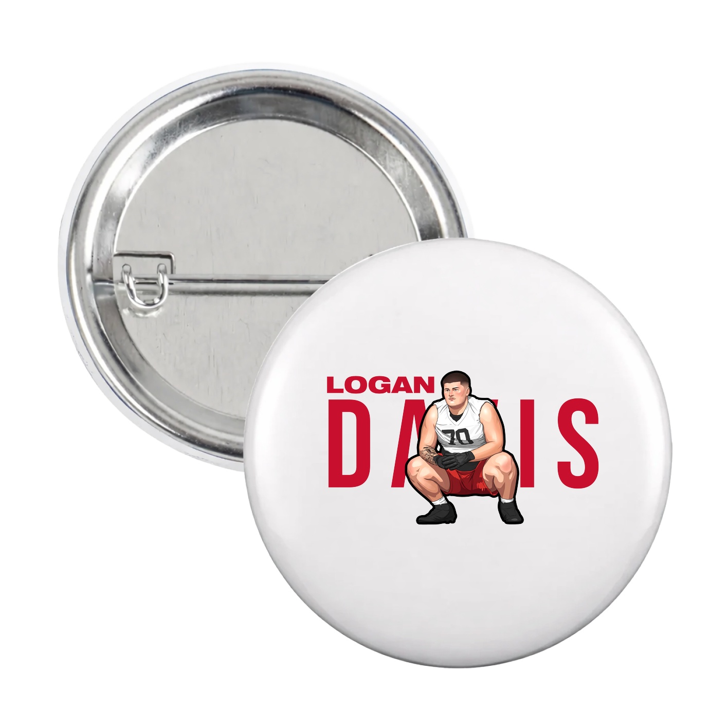 Game Day Button — Player Name in White