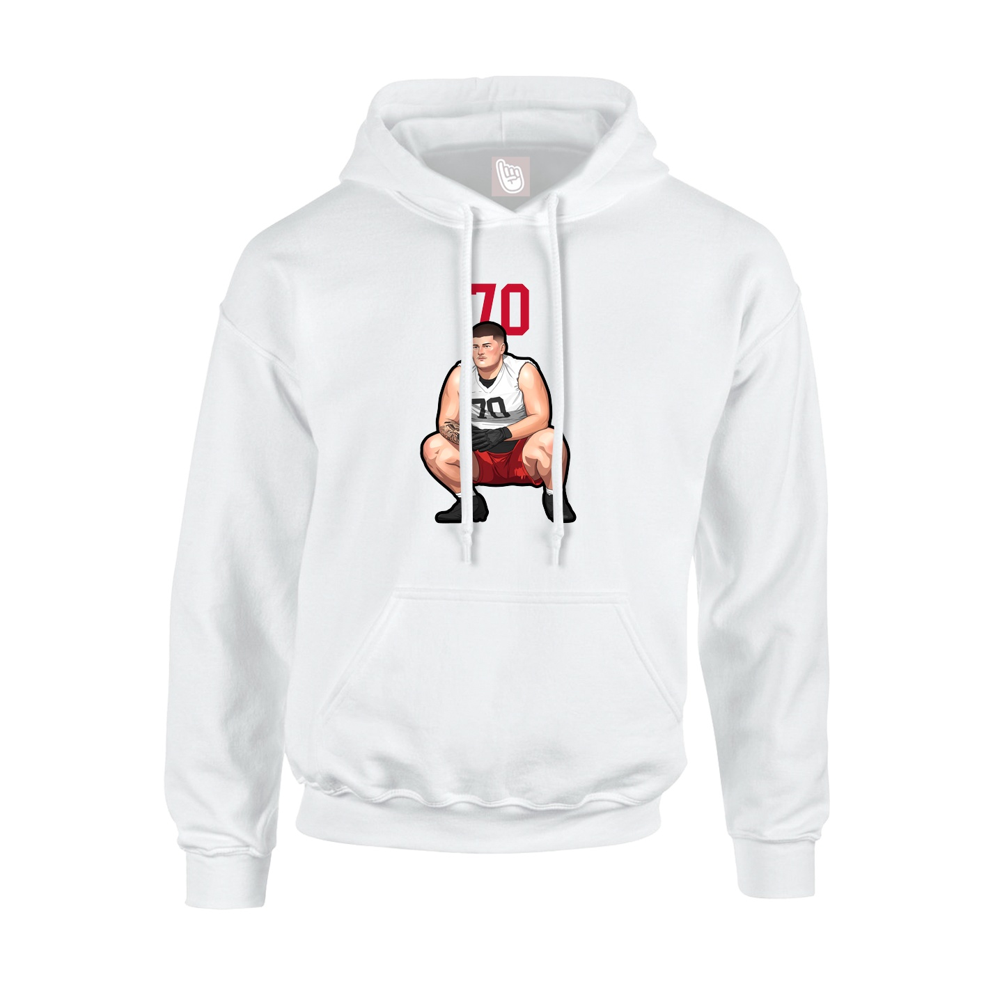 Hoodie — Number Top in White