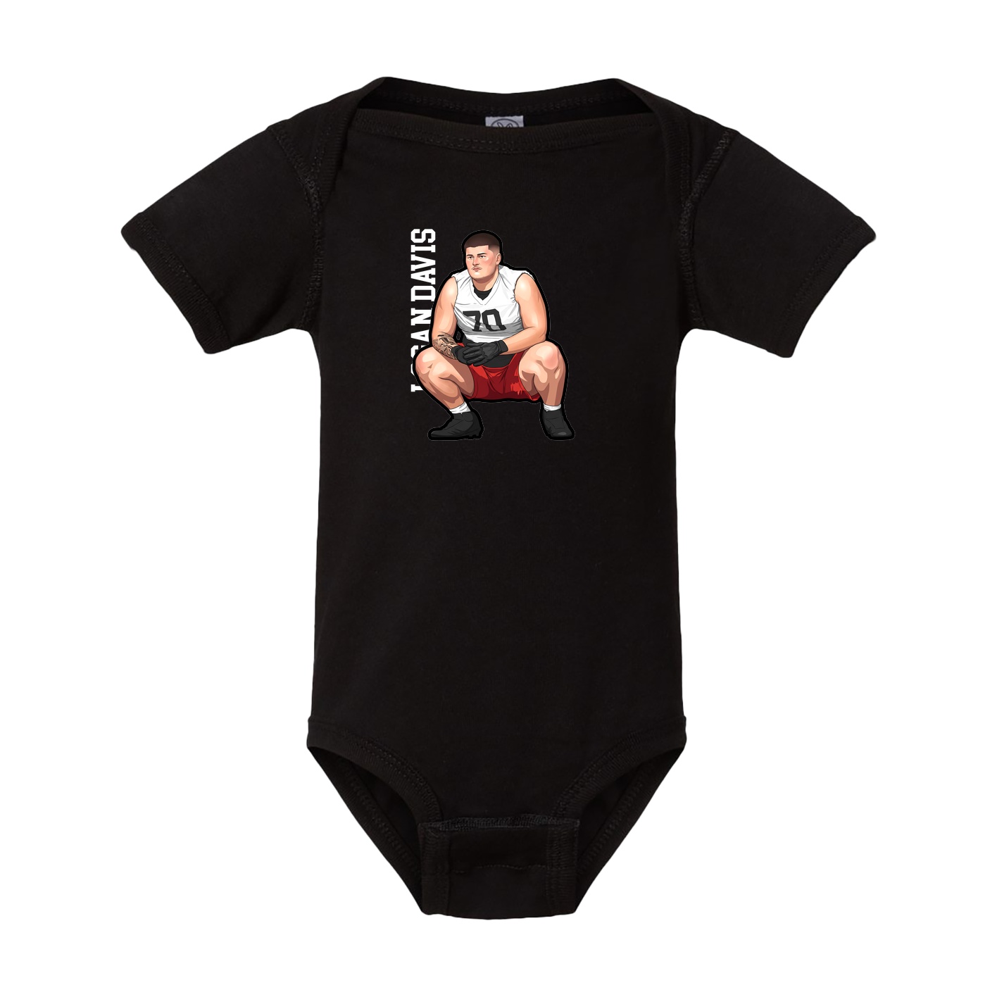 Baby Onesie — Name Vertical in Black