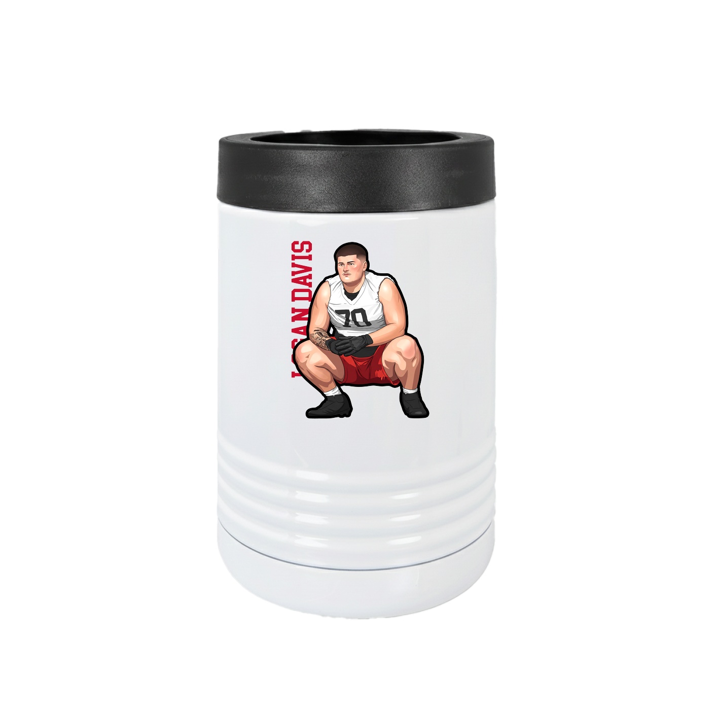 Beverage Holder — Name Vertical in White