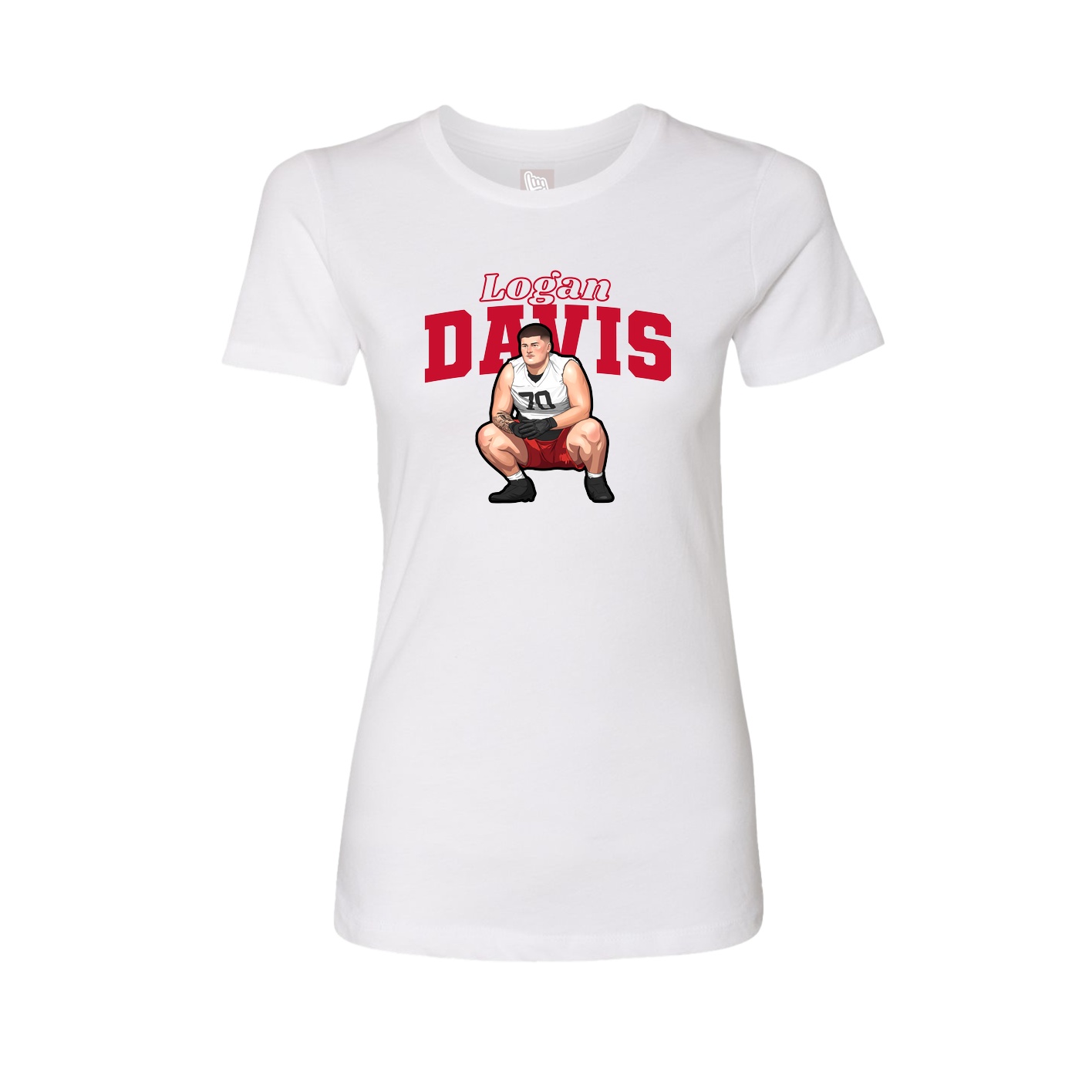 Fitted Women's Tee — Name Arch in White