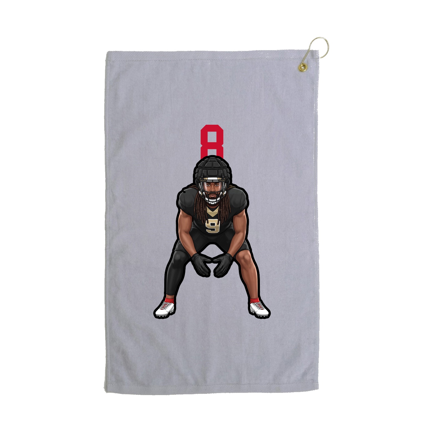 Golf Towel — Number Top in Grey