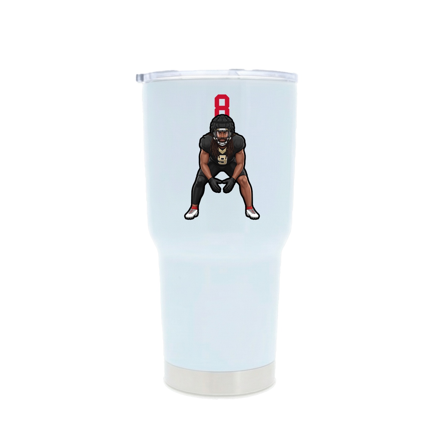 30oz Stainless Steel Tumbler — Number Top in White