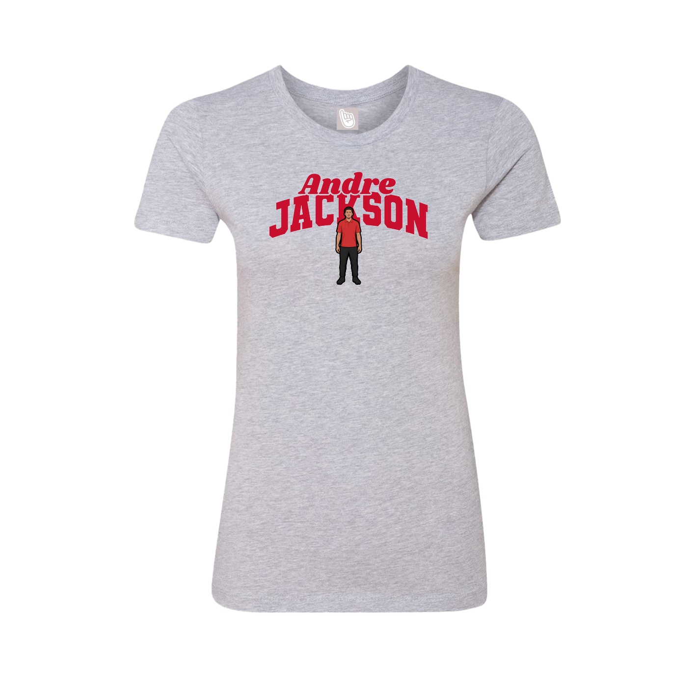 Fitted Women's Tee — Signature Arch in Grey