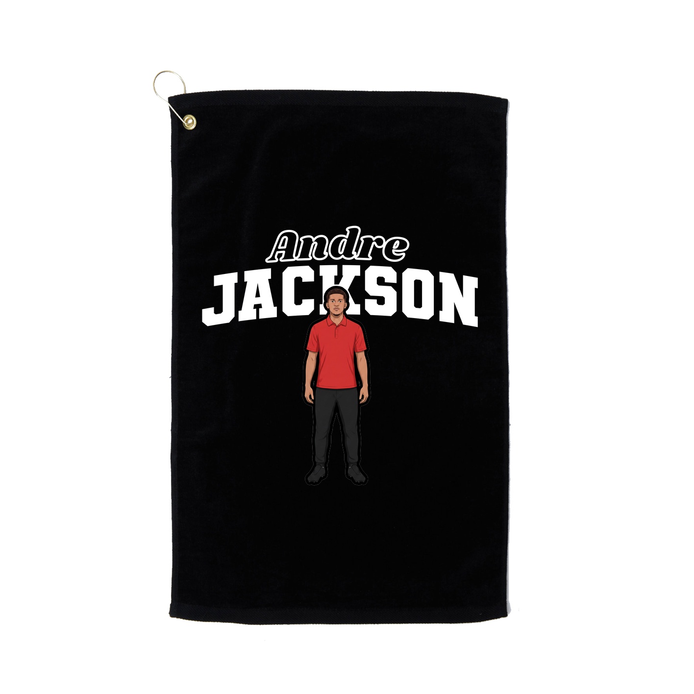 Golf Towel — Name Arch in Black