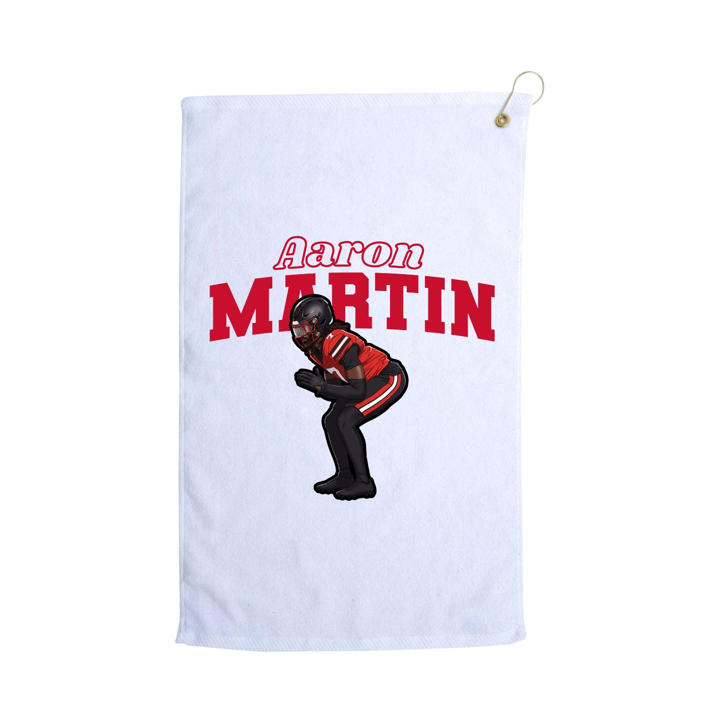 Golf Towel — Name Arch in White
