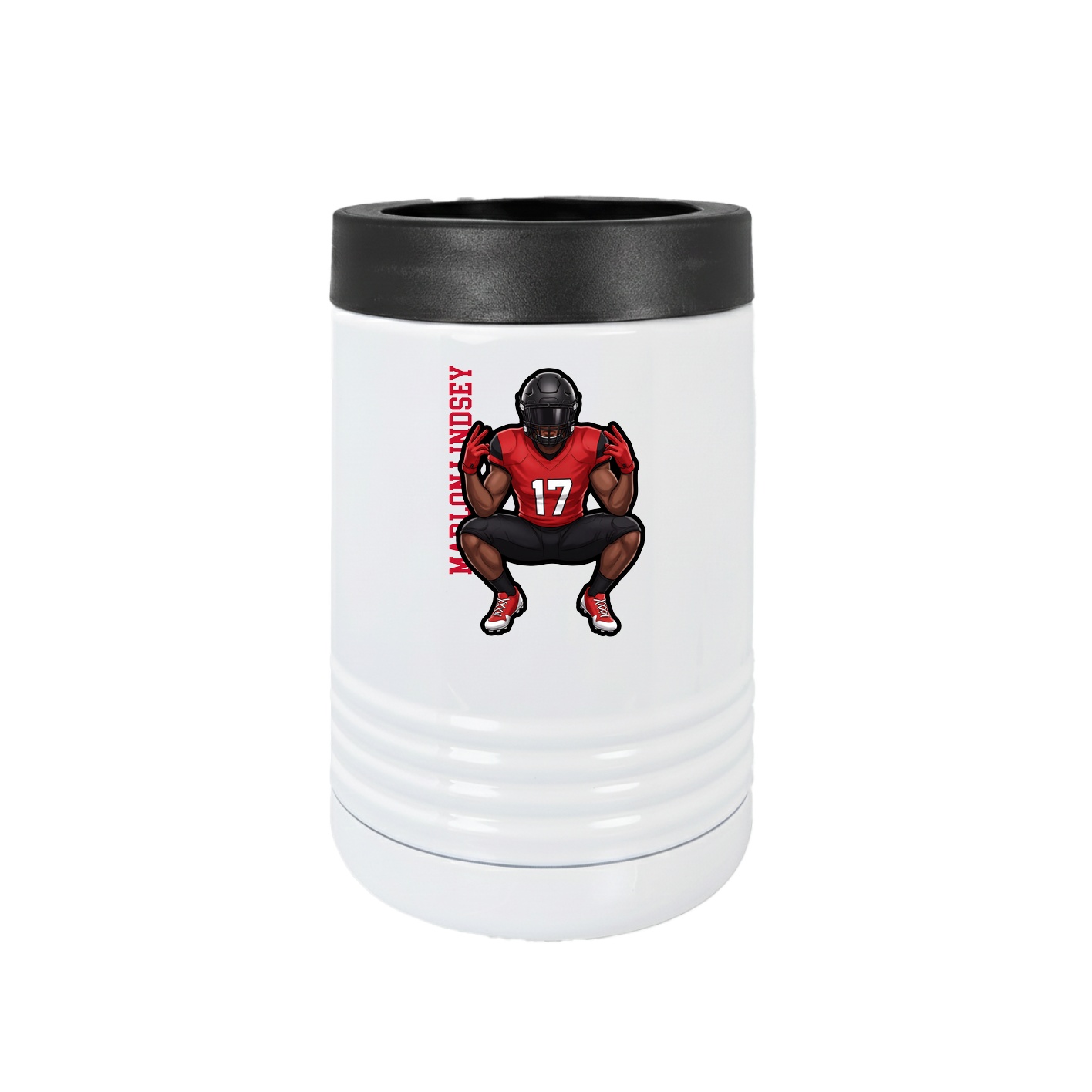 Beverage Holder — Name Vertical in White