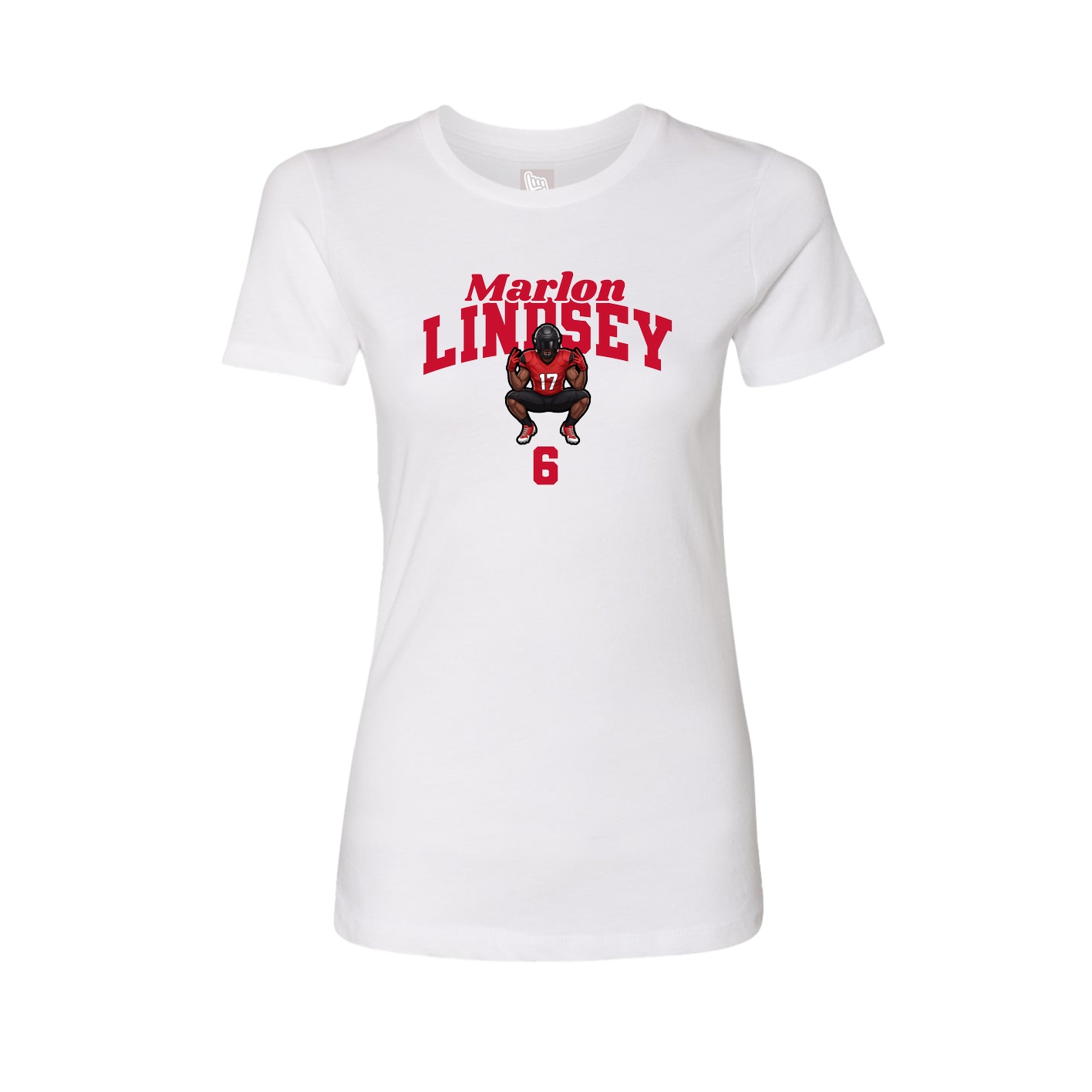 Fitted Women's Tee — Signature Arch in White