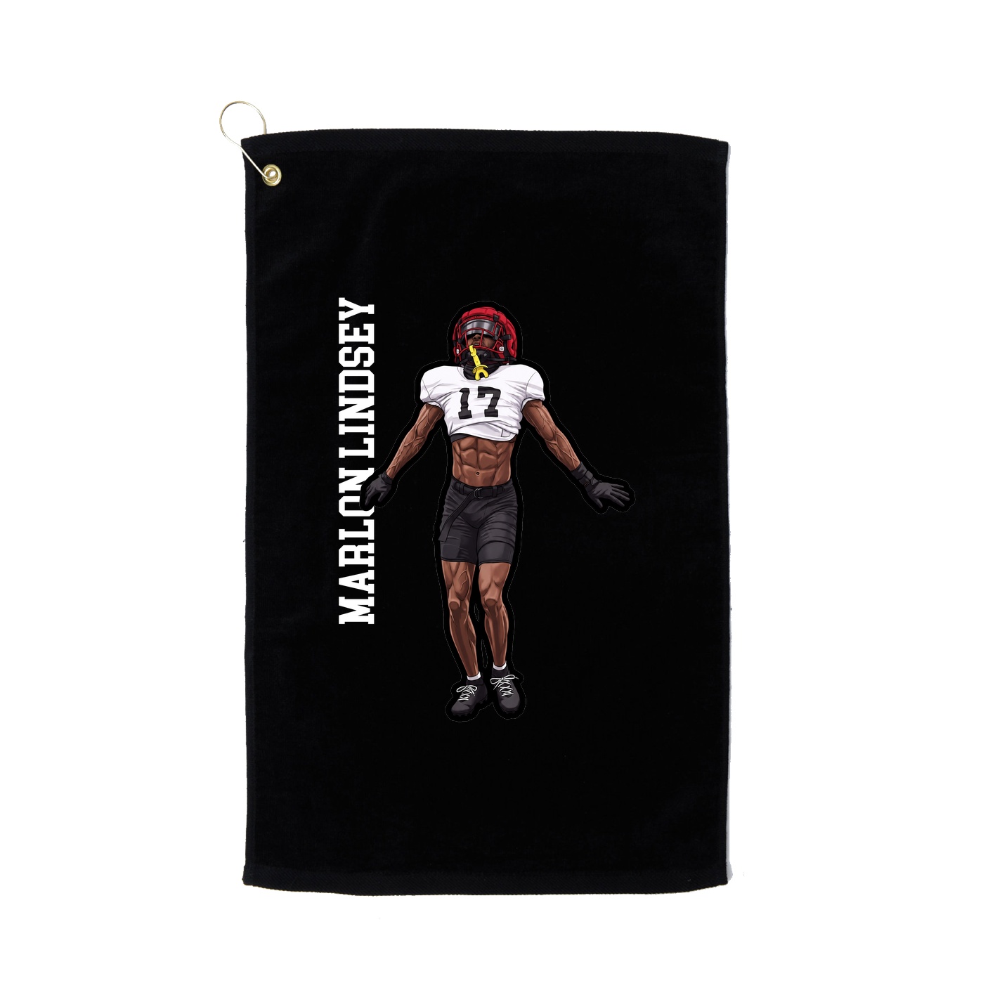 Golf Towel — Name Vertical in Black