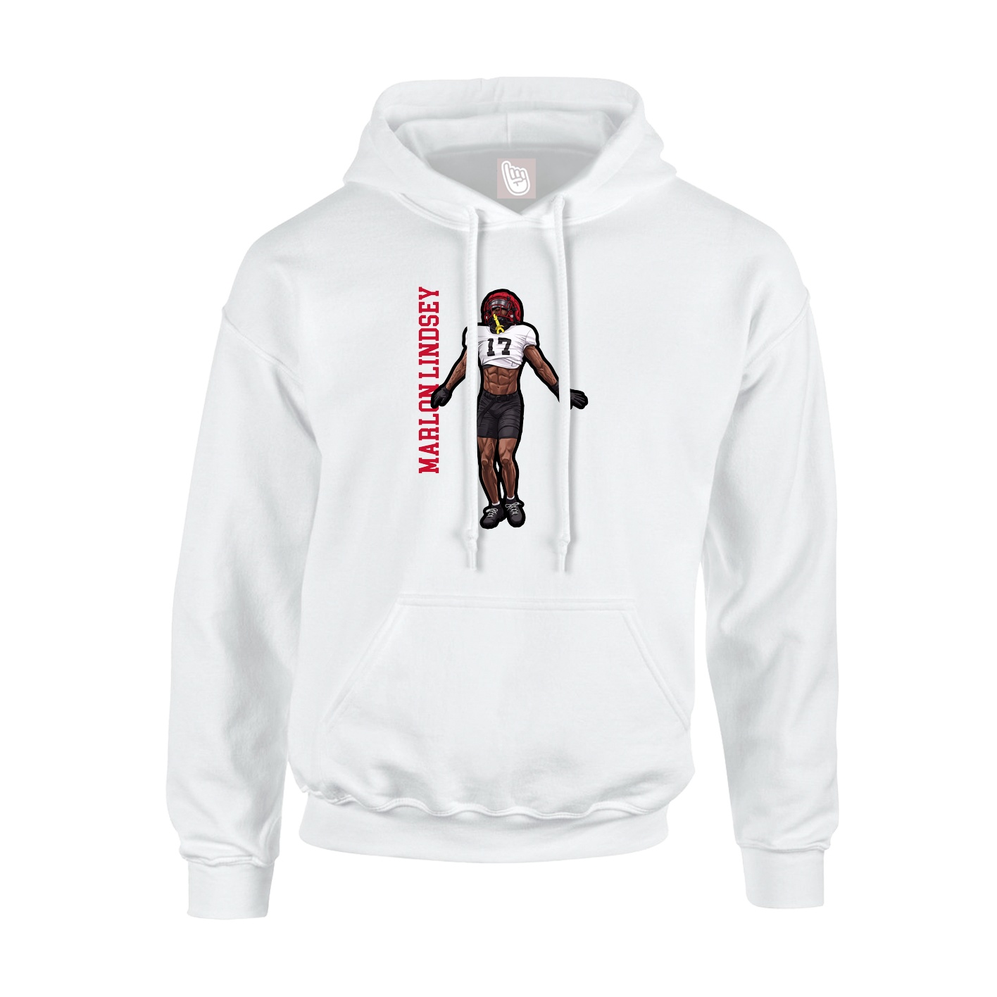 Hoodie — Name Vertical in White