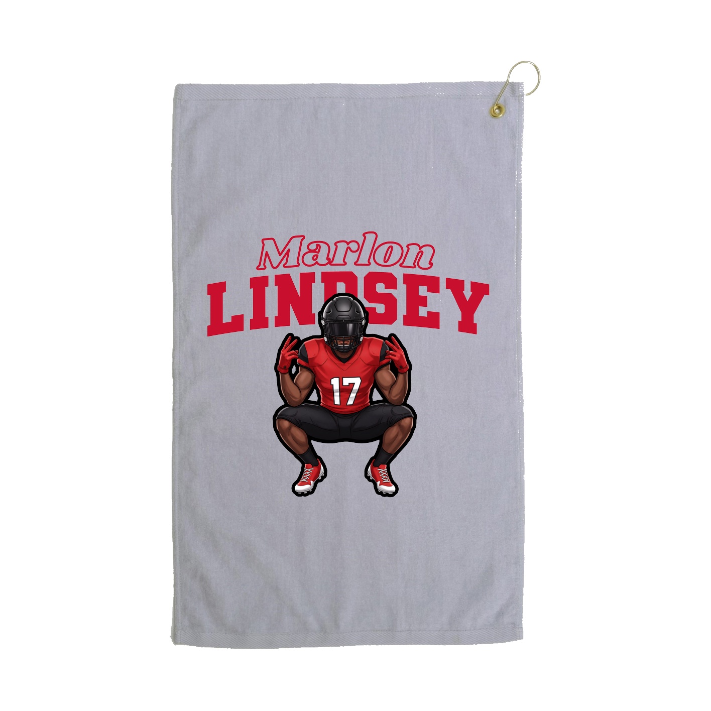 Golf Towel — Name Arch in Grey