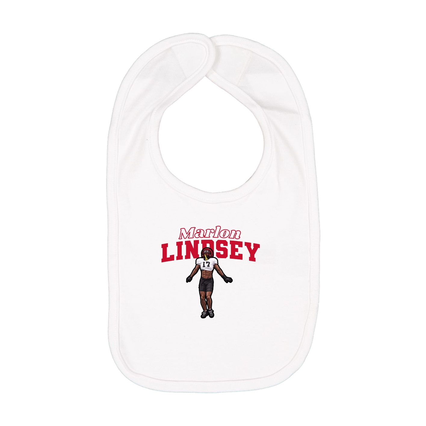 Infant Bib — Name Arch in White