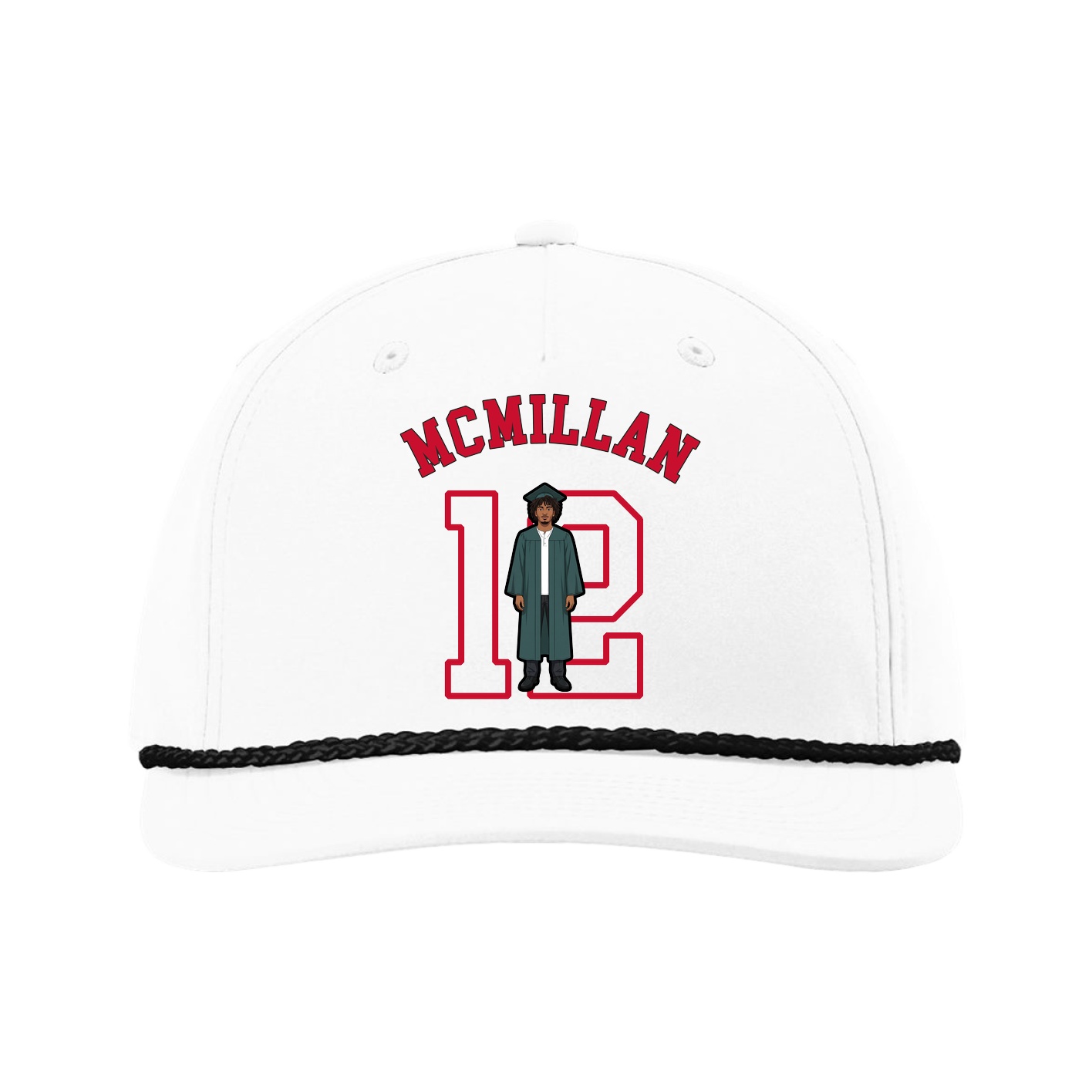 Five-Panel Classic Rope Cap — Shirsey Arch in White