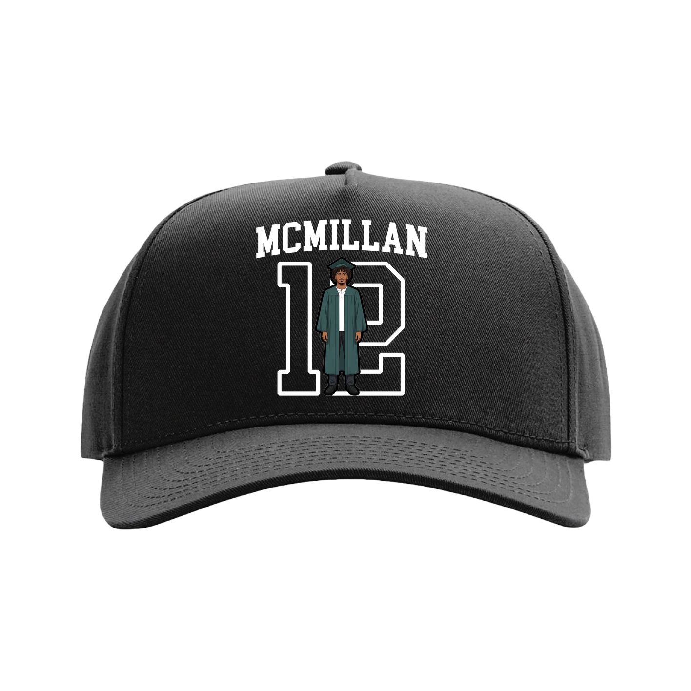 Full Fabric Five-Panel Champ Cap — Shirsey in Black