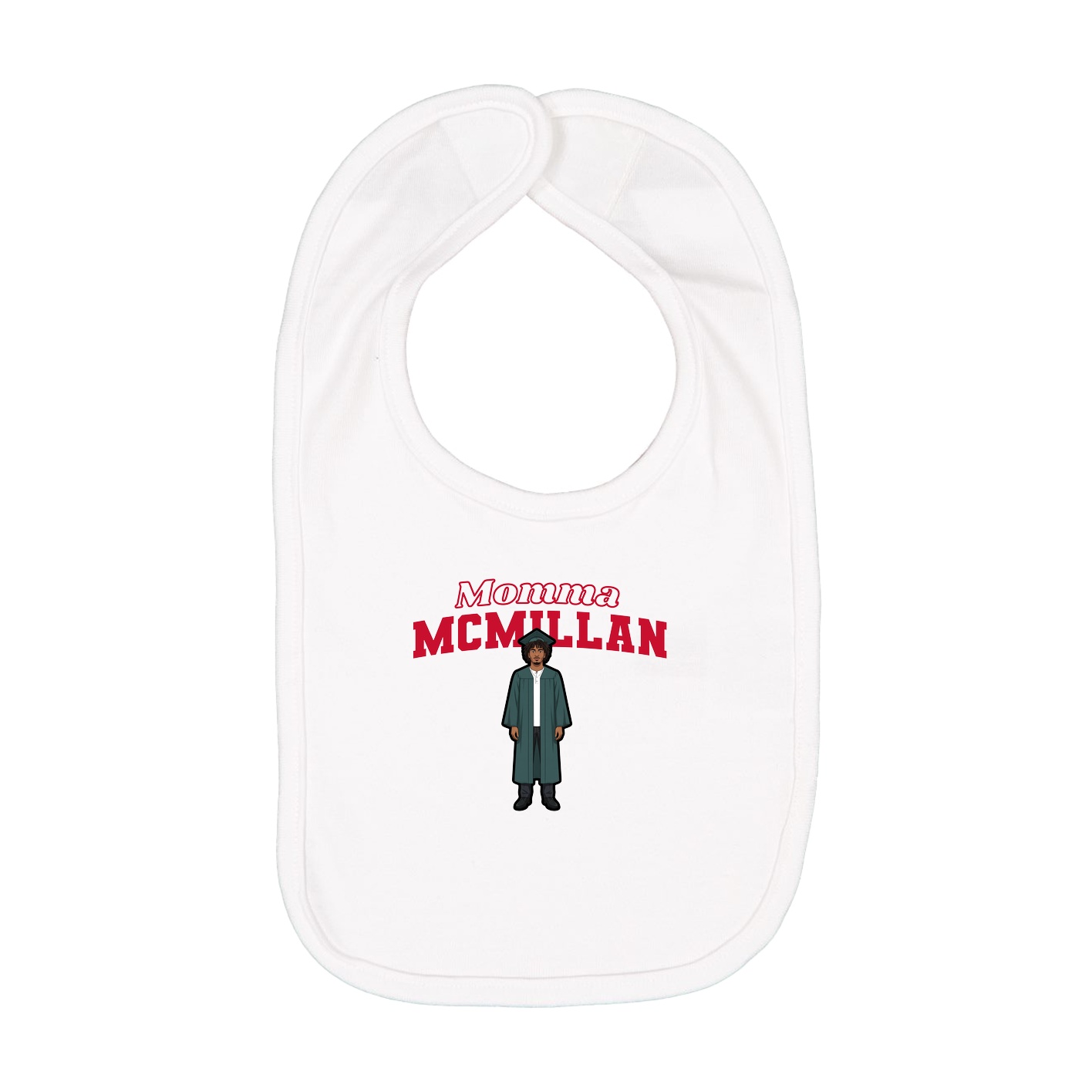 Infant Bib — Mothers Day Block in White