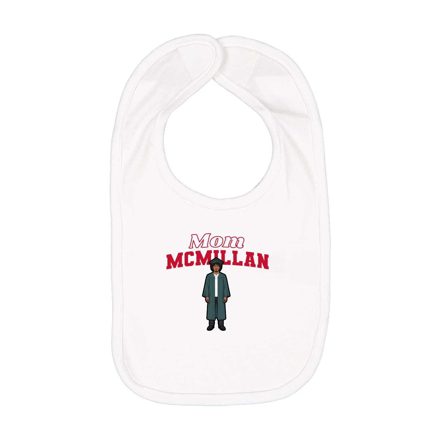 Infant Bib — Mothers Day Block in White