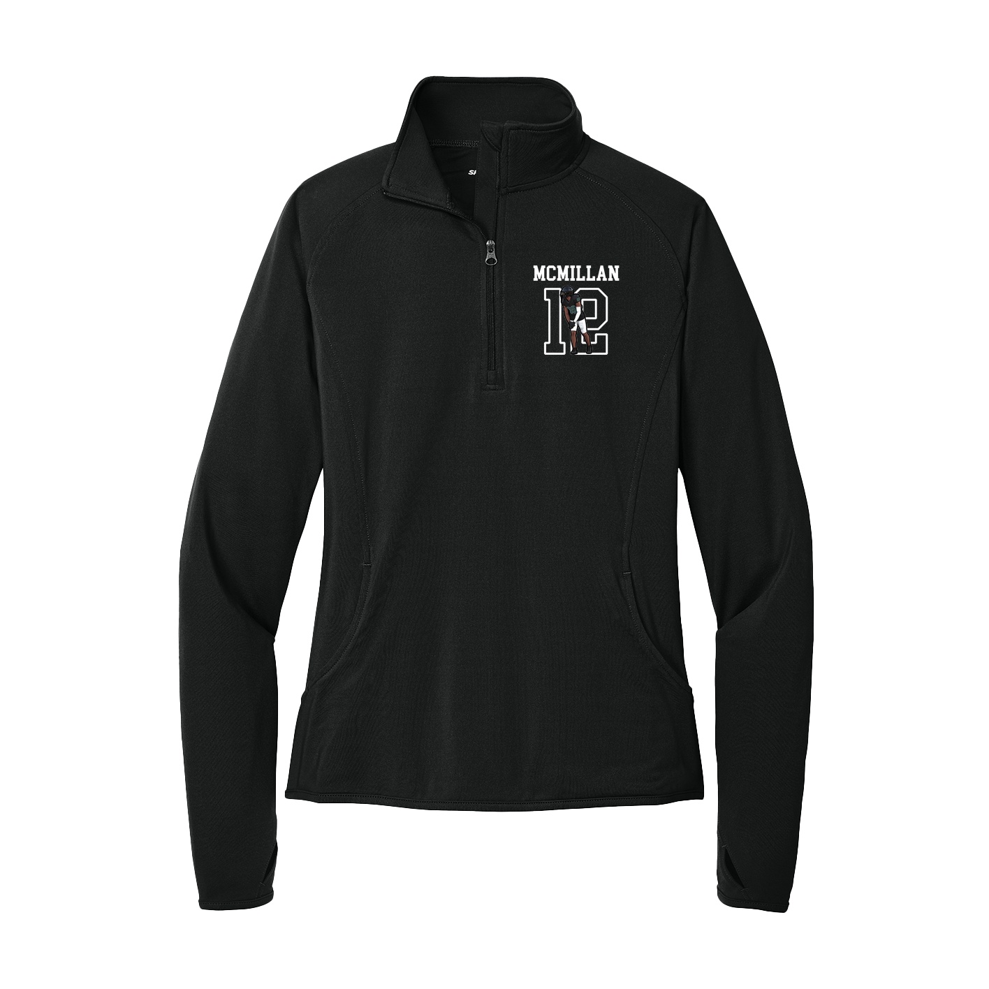 Women's Q-Zip Pullover — Shirsey in Black