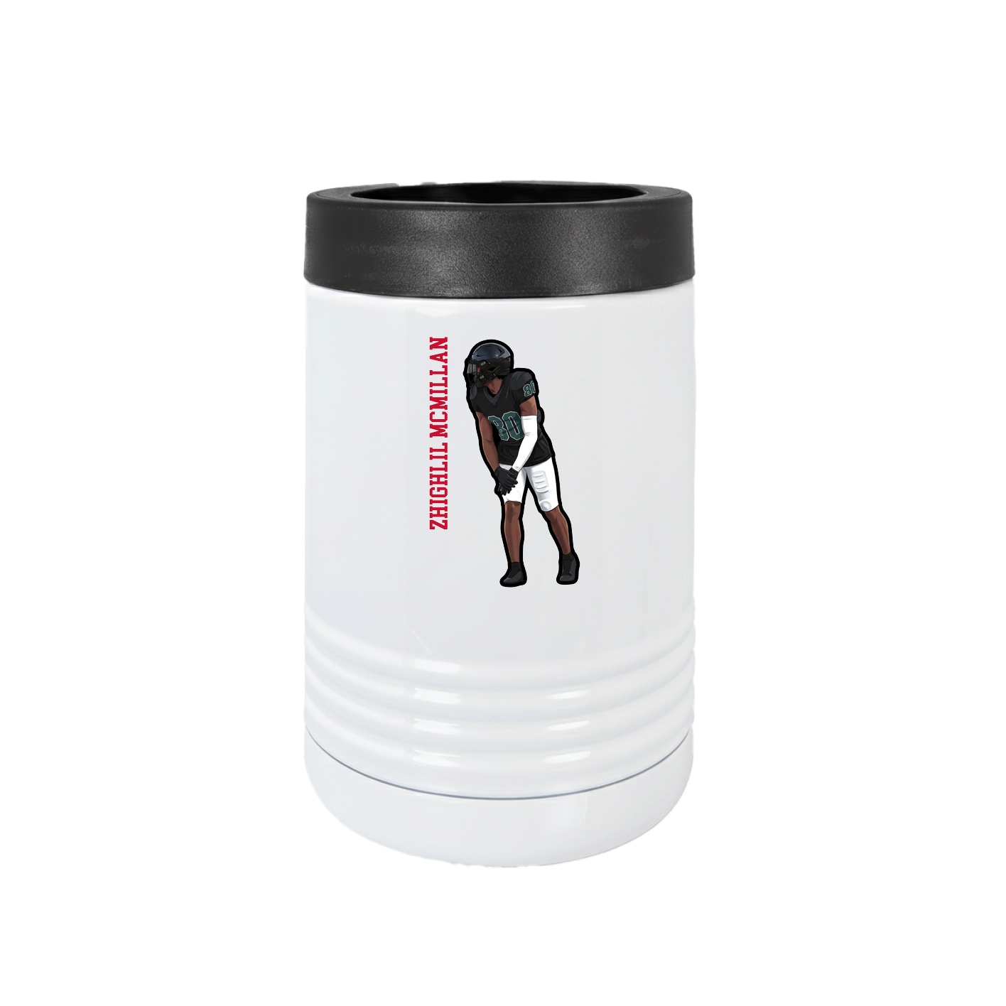 Beverage Holder — Name Vertical in White