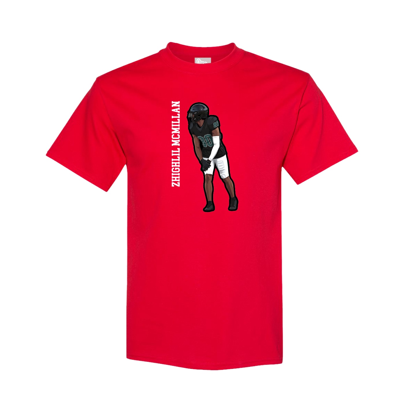 Youth Tee — Name Vertical in Red
