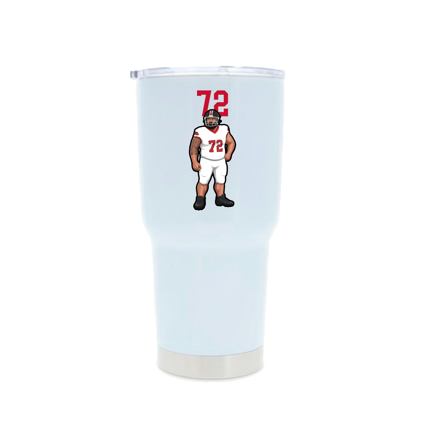 30oz Stainless Steel Tumbler — Number Top in White
