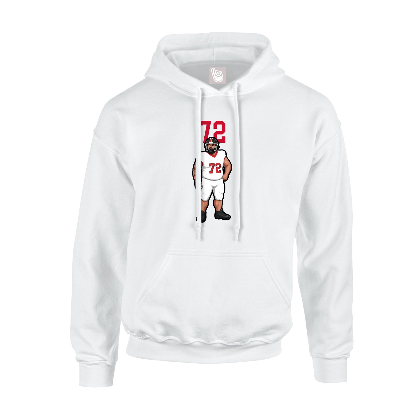 Youth Hoodie — Number Top in White