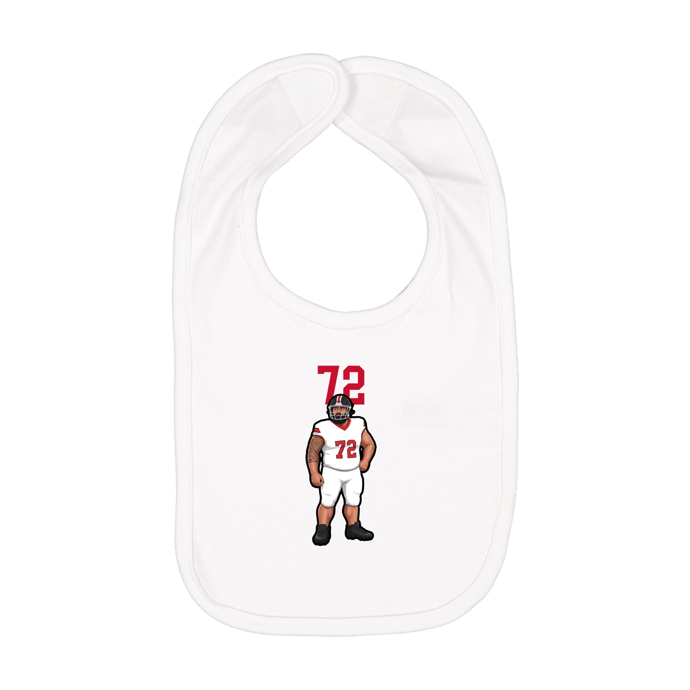 Infant Bib — Number Top in White