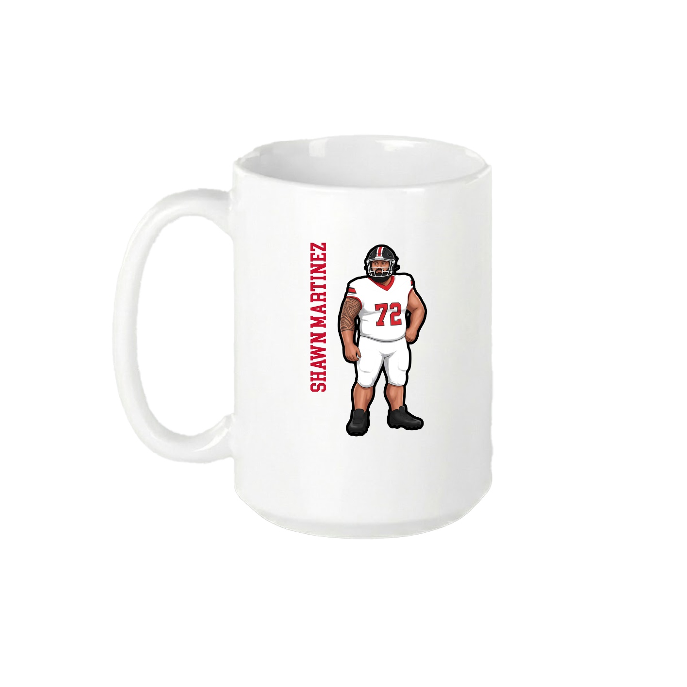 15oz Coffee Mug — Name Vertical in White