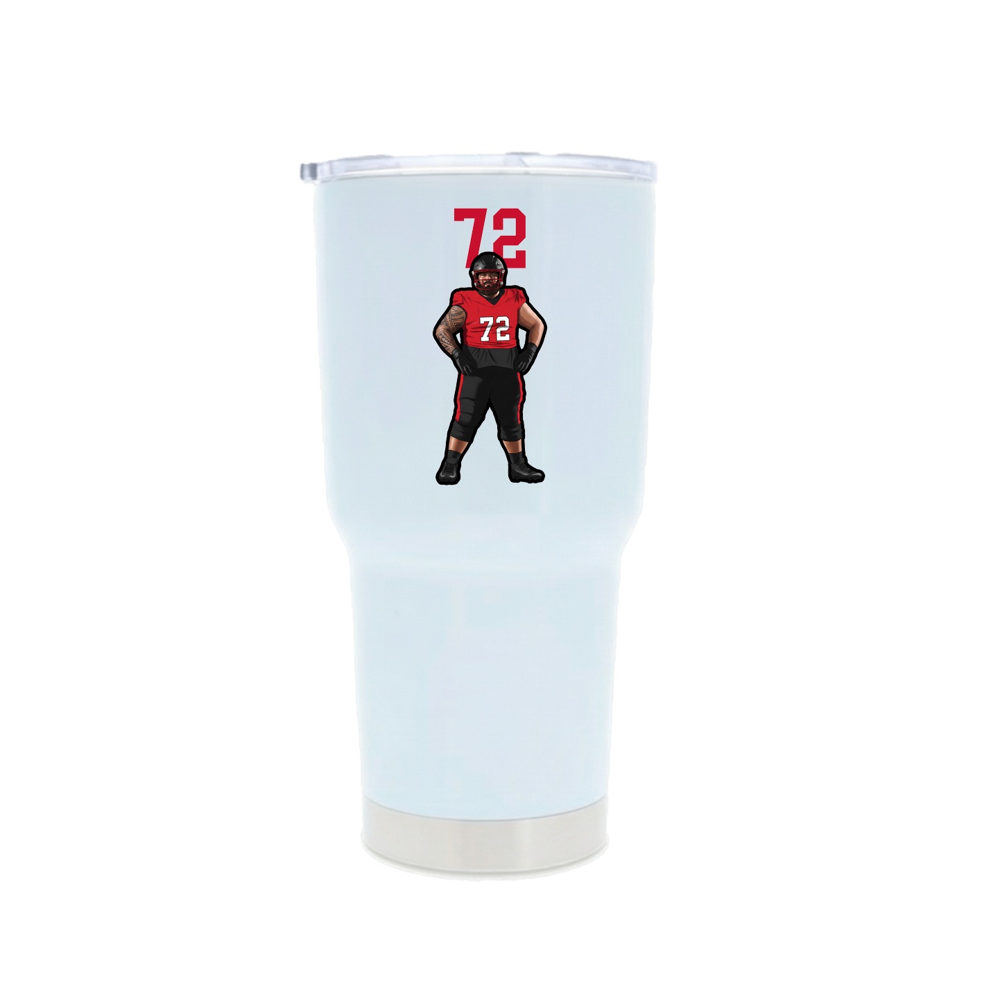 30oz Stainless Steel Tumbler — Number Top in White