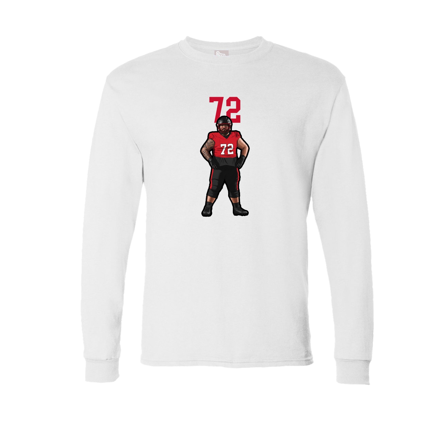 Long Sleeve Tee — Number Top in White