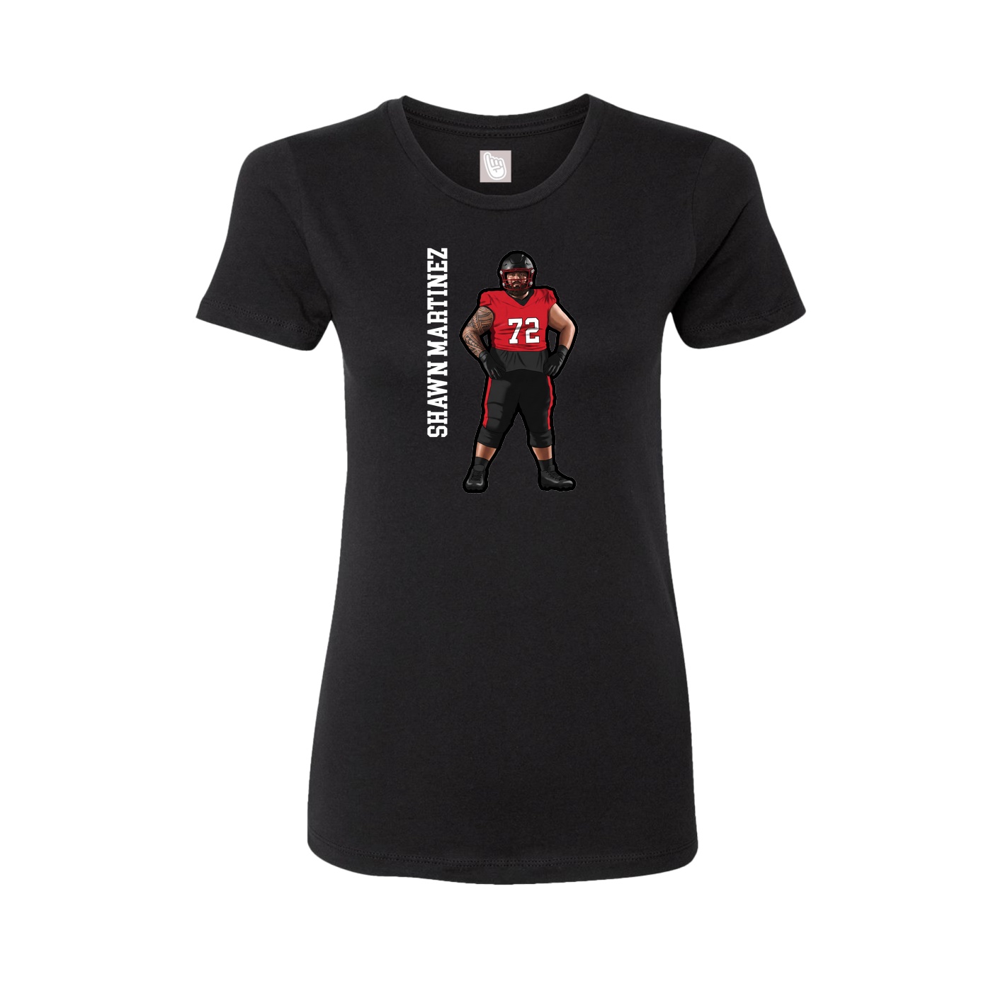 Womens Tee — Name Vertical in Black