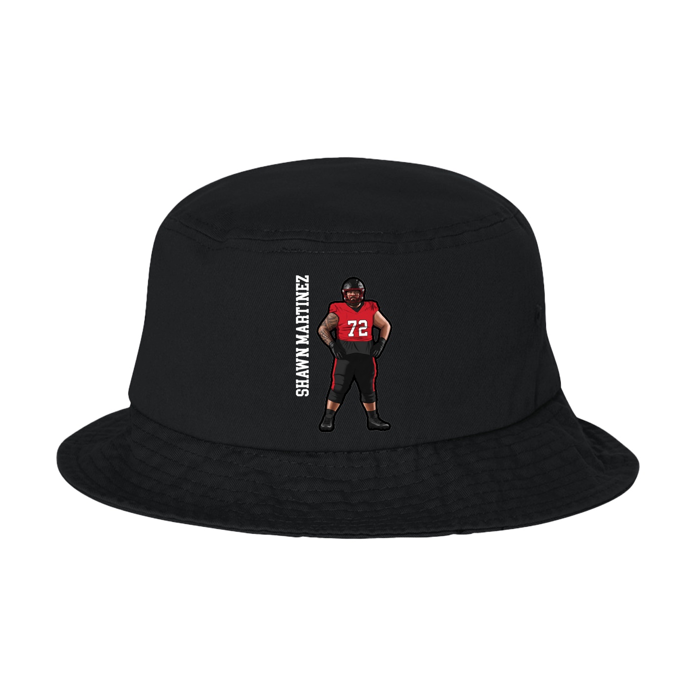 Bucket Cap — Name Vertical in Black