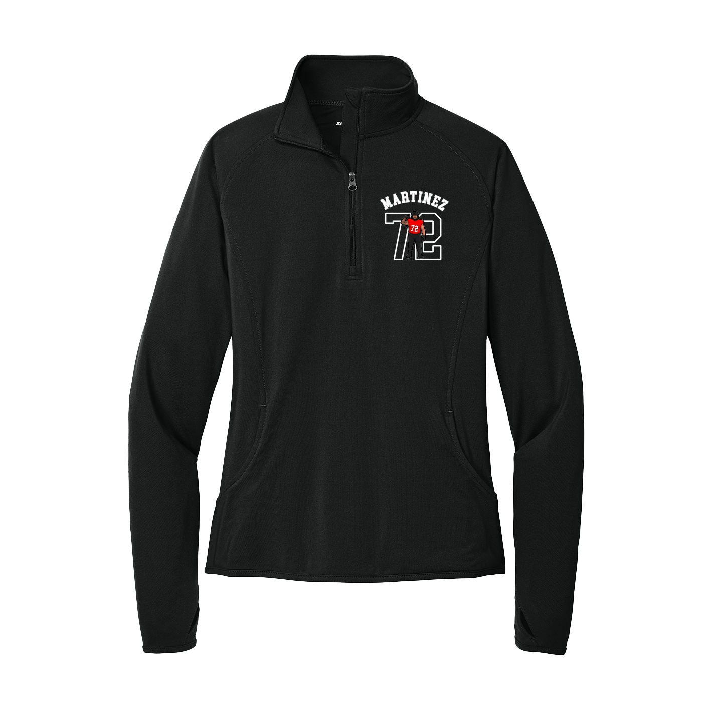 Women's Q-Zip Pullover — Shirsey Arch in Black