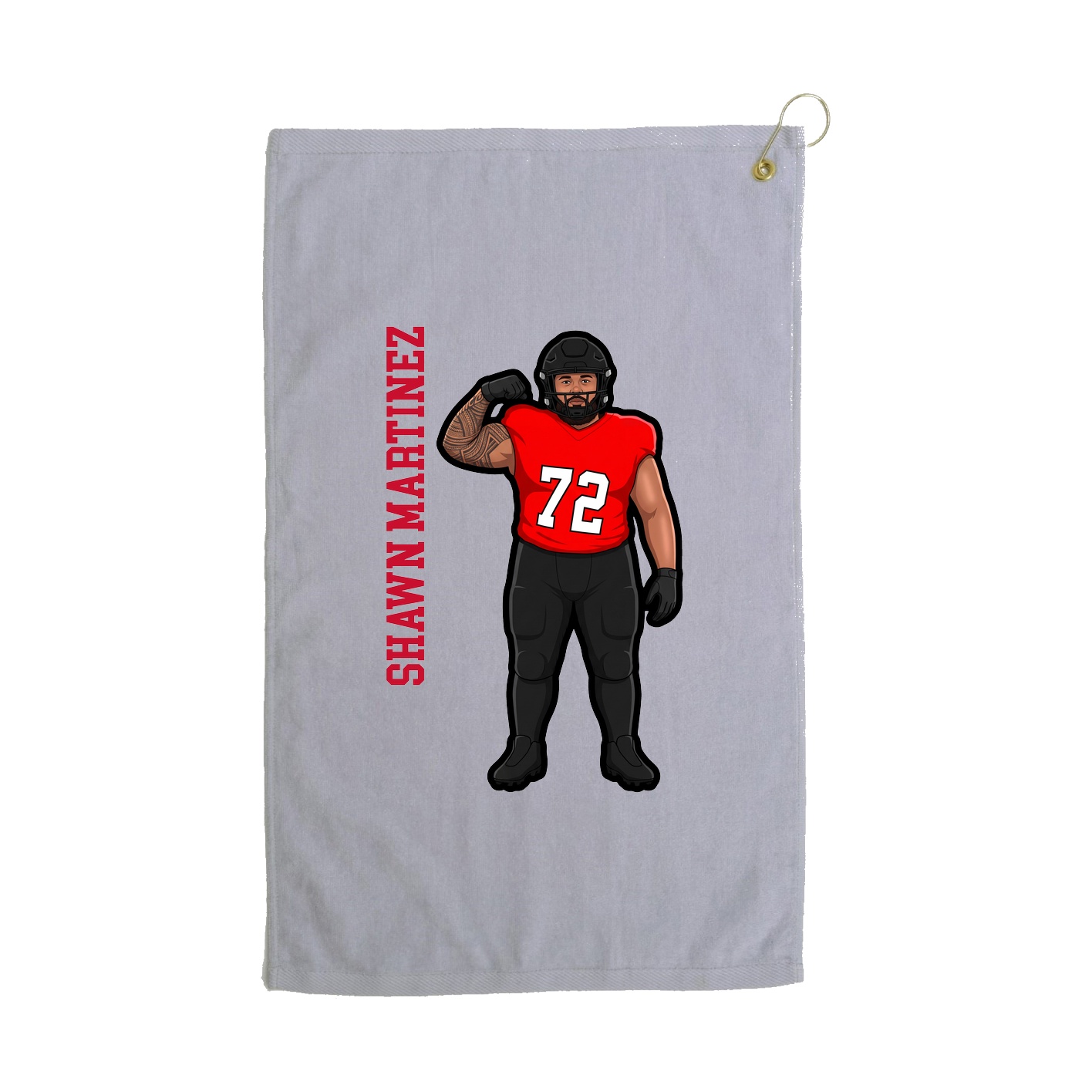Golf Towel — Name Vertical in Grey