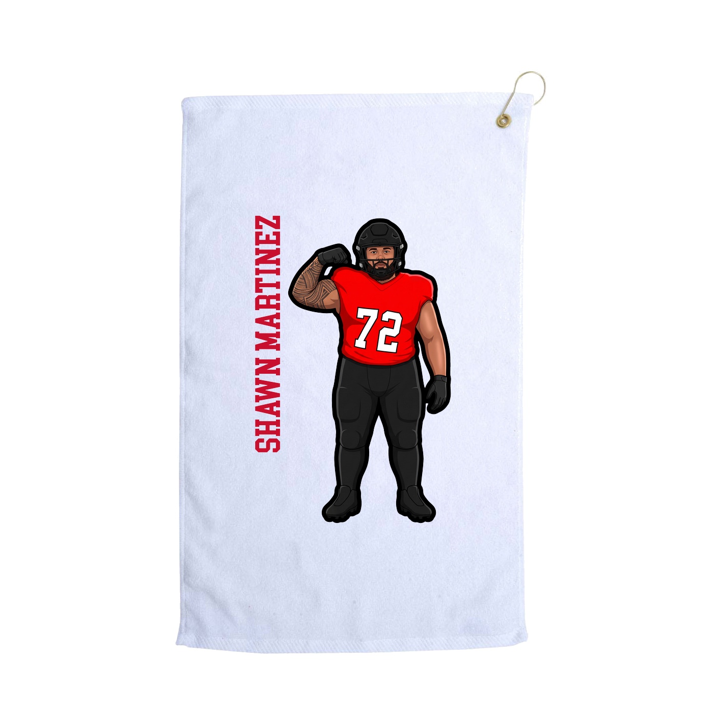 Golf Towel — Name Vertical in White