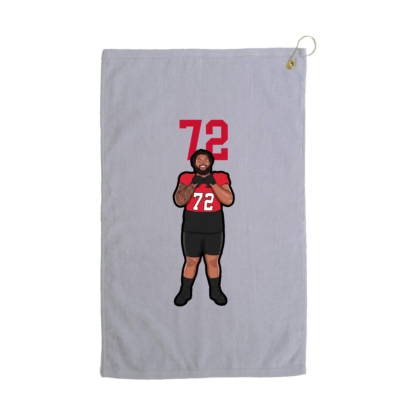 Golf Towel — Number Top in Grey