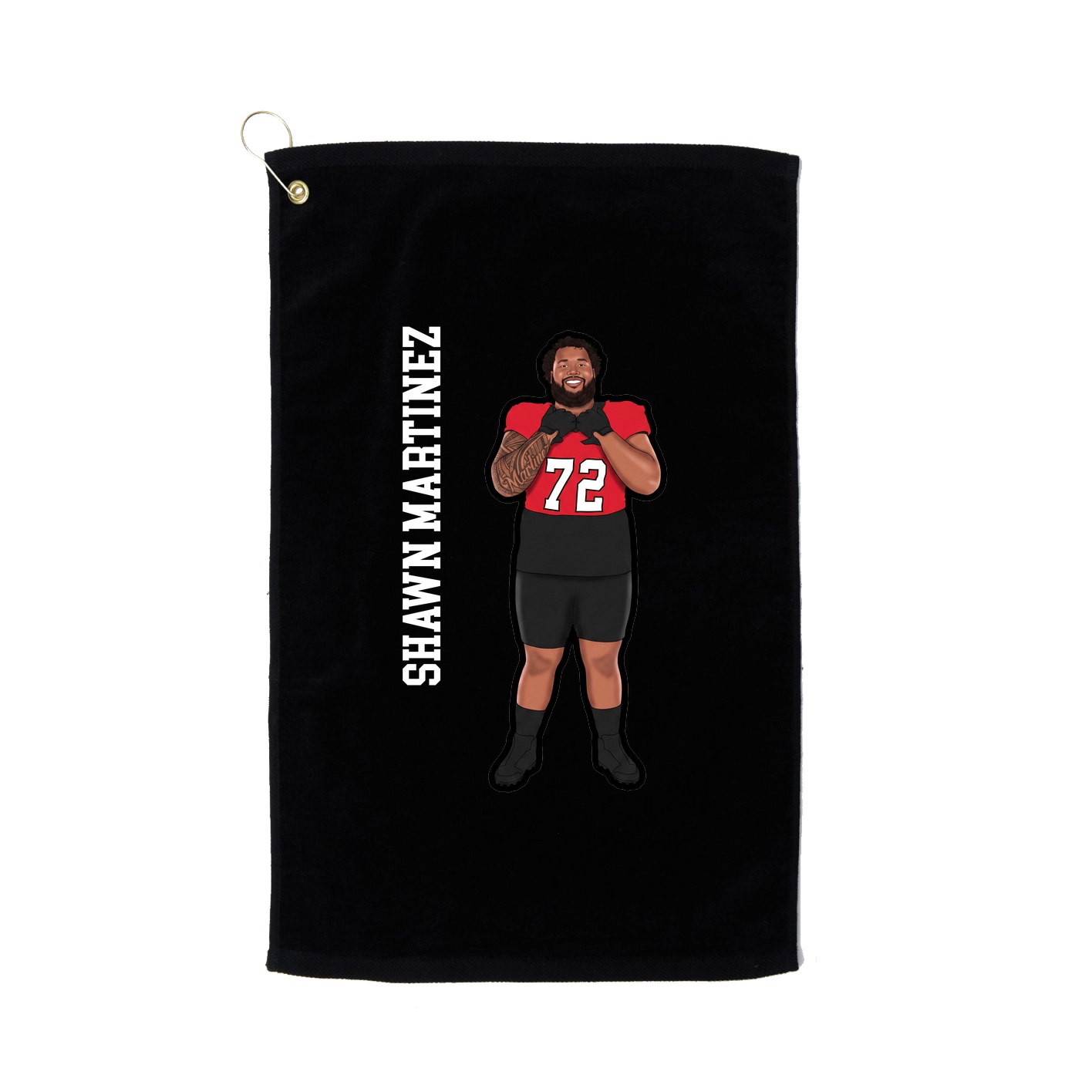 Golf Towel — Name Vertical in Black