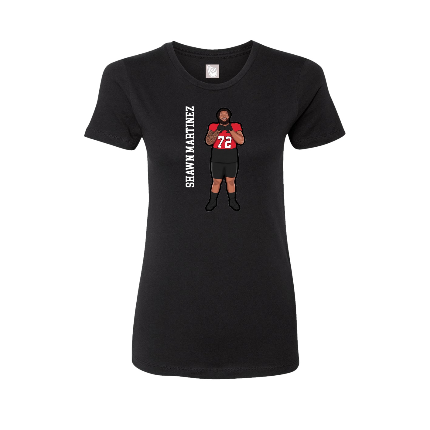 Womens Tee — Name Vertical in Black