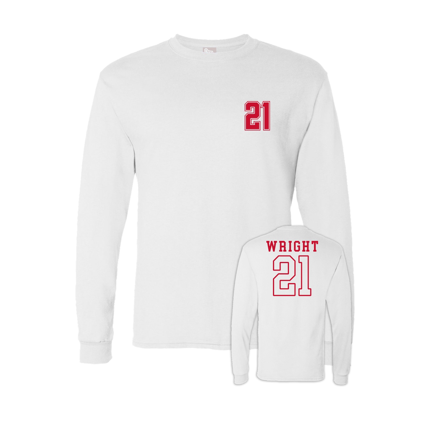 Long Sleeve Tee — Chest Back in White