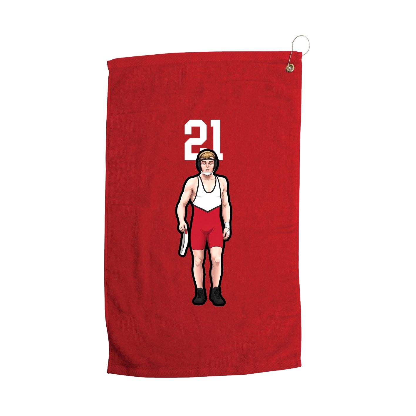 Golf Towel — Number Top in Red