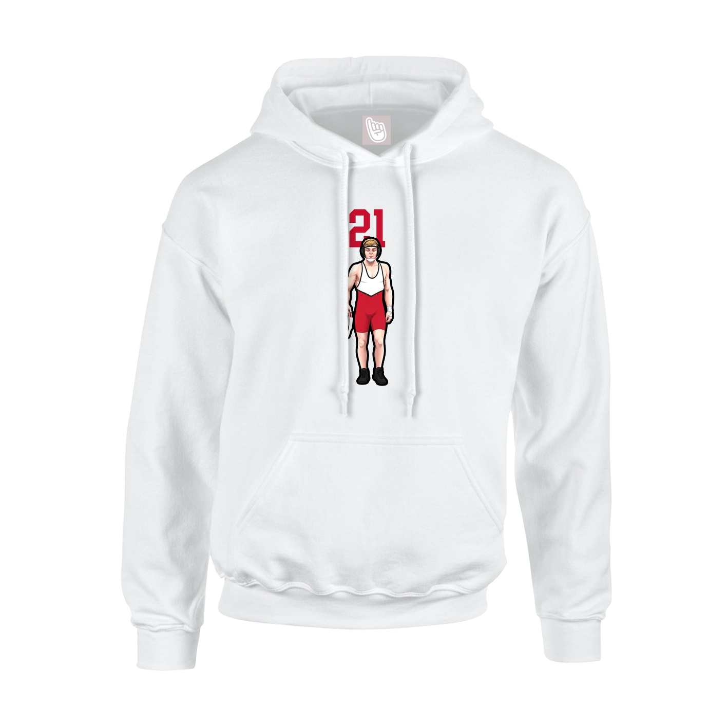 Youth Hoodie — Number Top in White