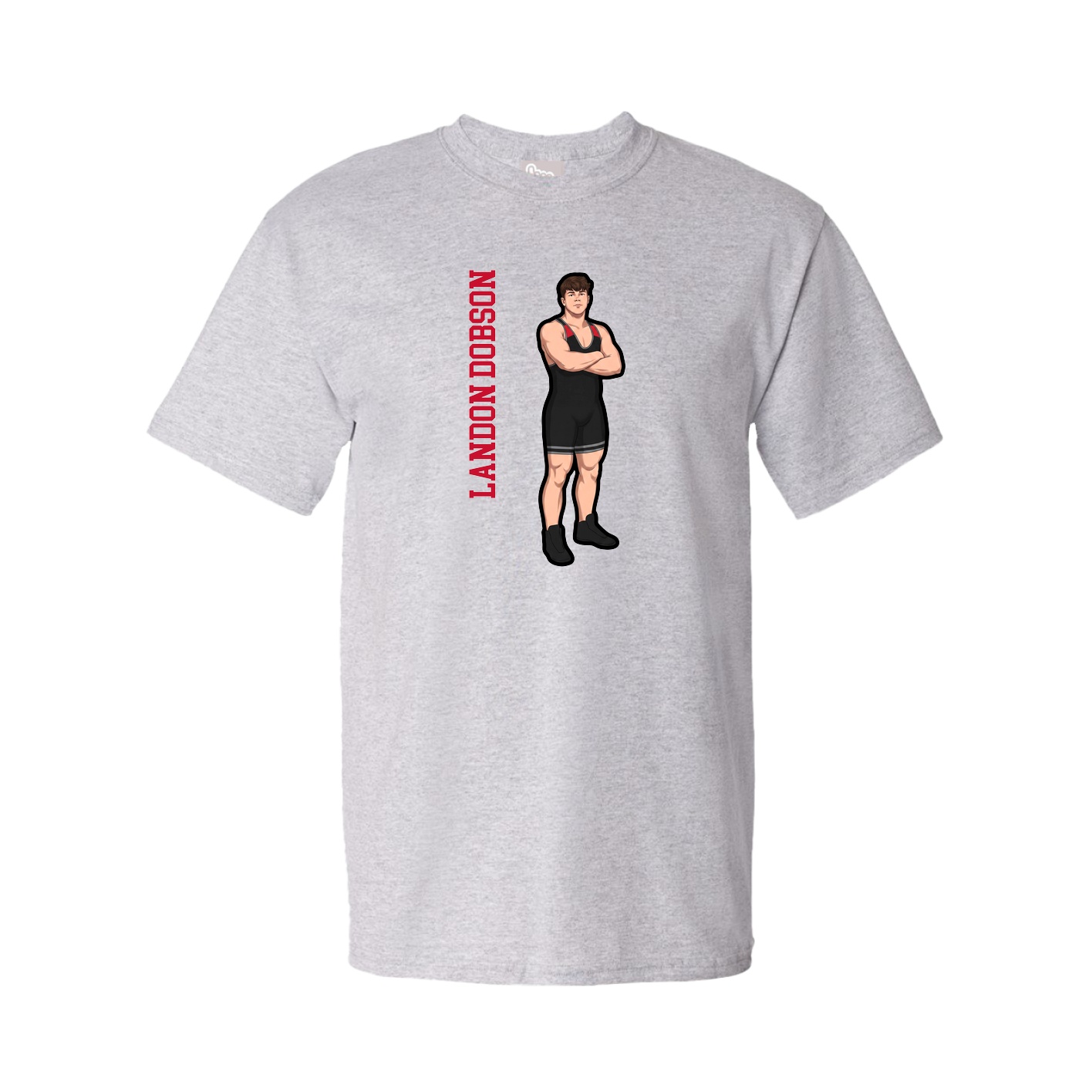 Youth Tee — Name Vertical in Grey