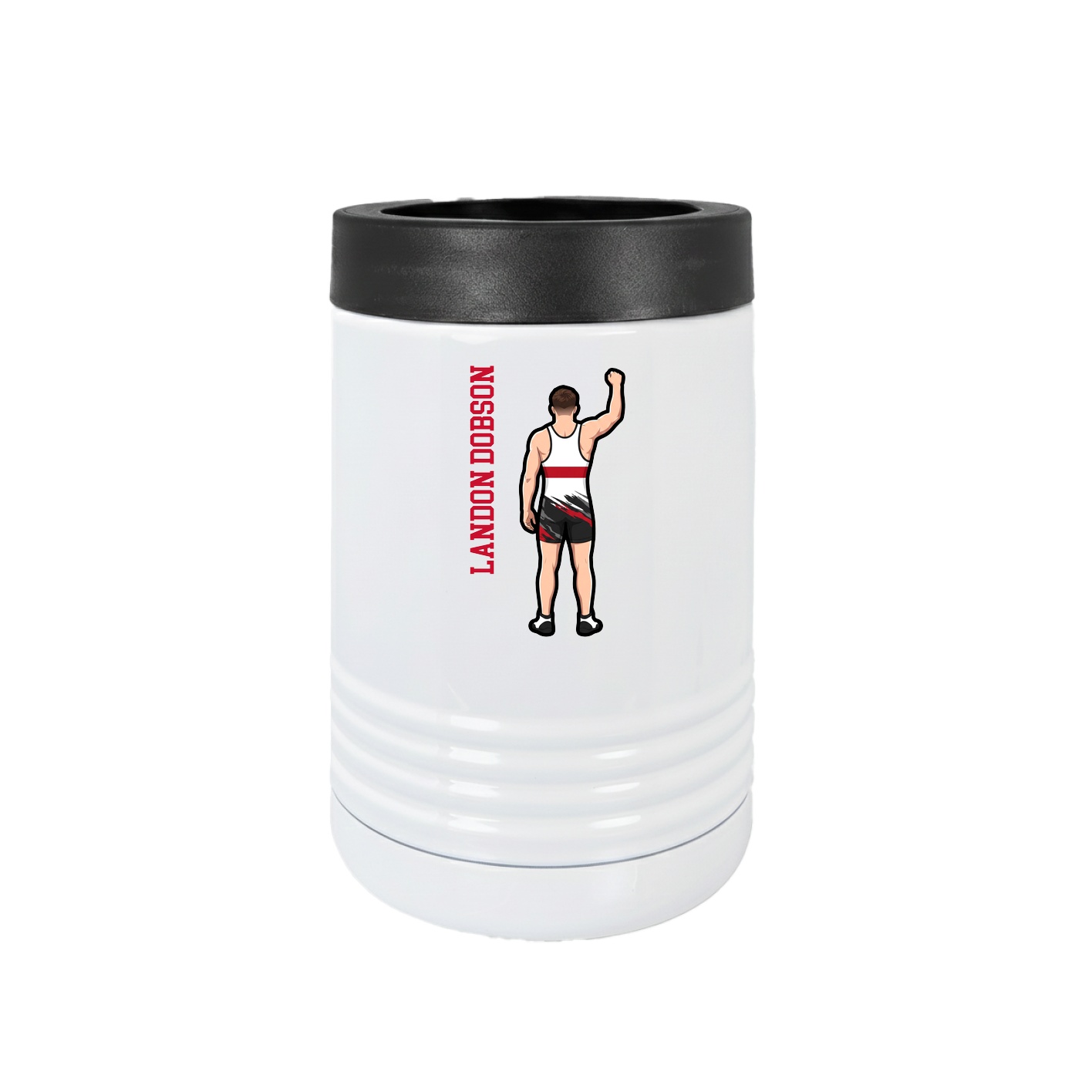Beverage Holder — Name Vertical in White