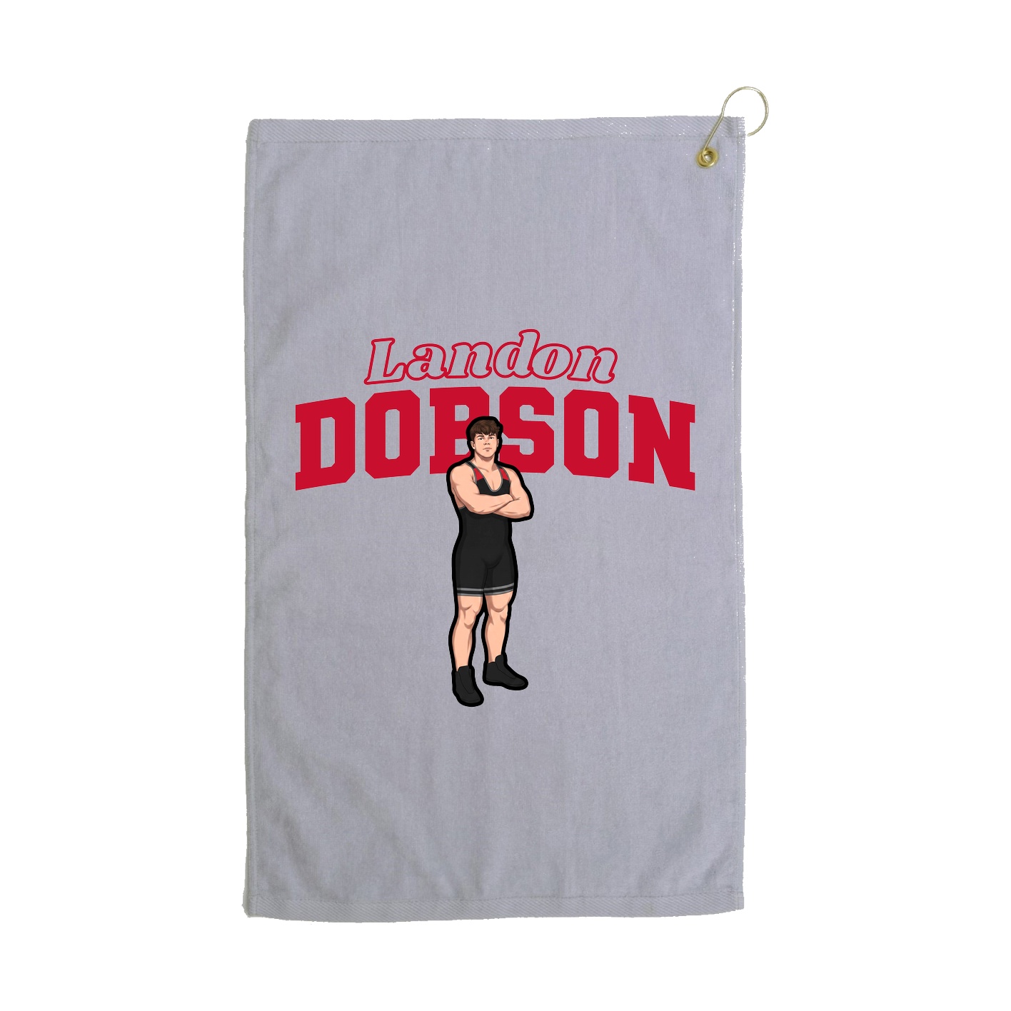 Golf Towel — Name Arch in Grey
