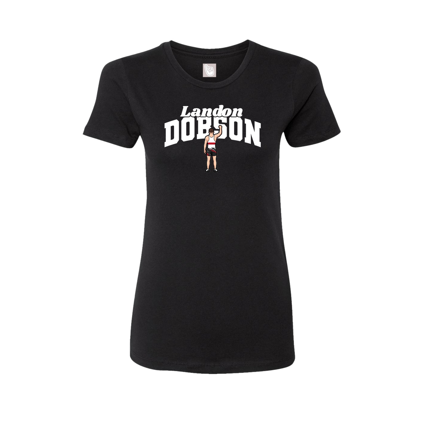 Fitted Women's Tee — Signature Arch in Black