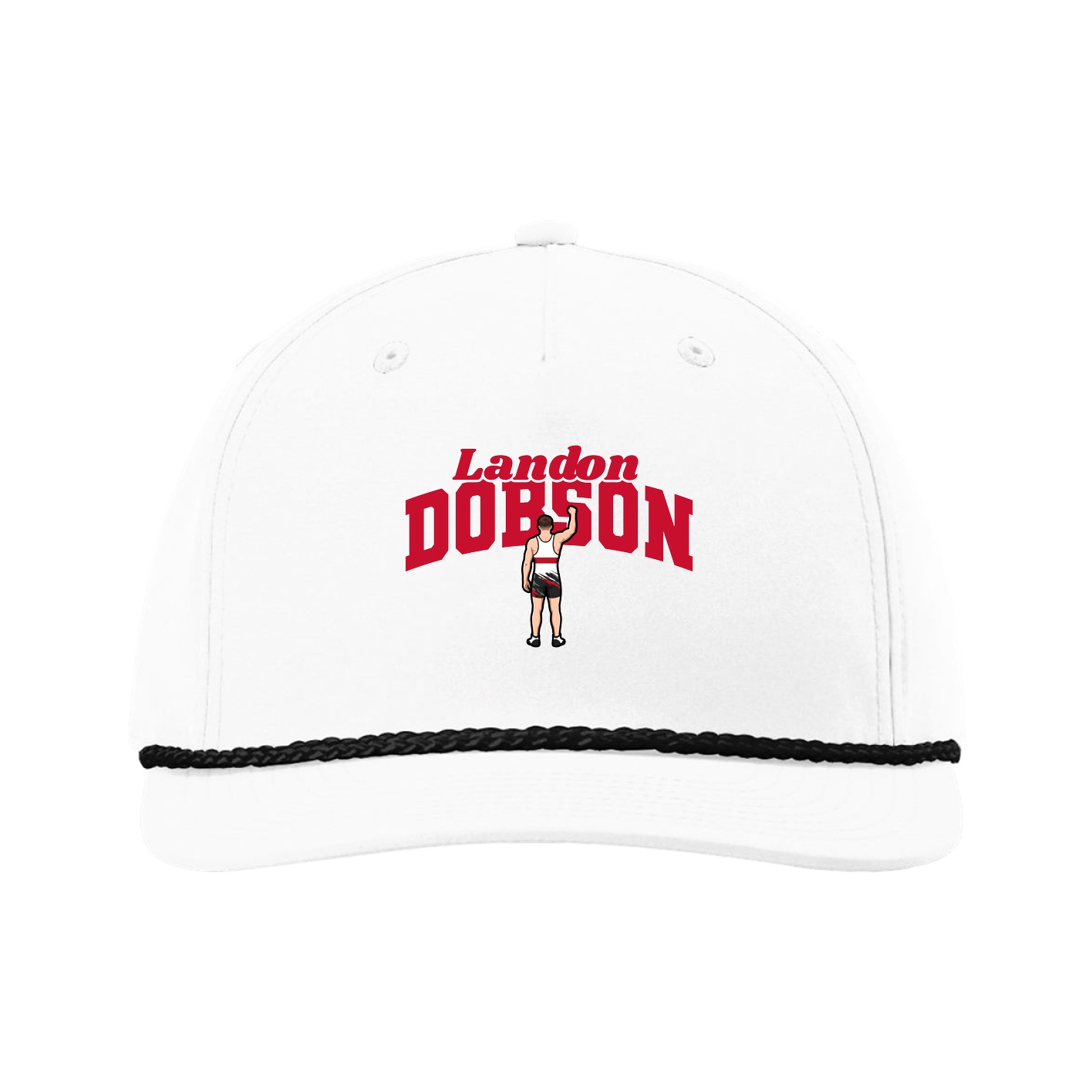 Five-Panel Classic Rope Cap — Signature Arch in White